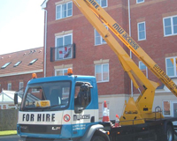 The same Cherry Picker from an alternative view showing the MW Access logo